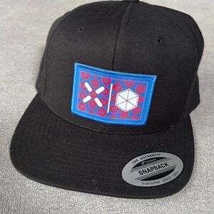 Yupoong The Classics Graphic Black SnapBack Hat Cap One Size